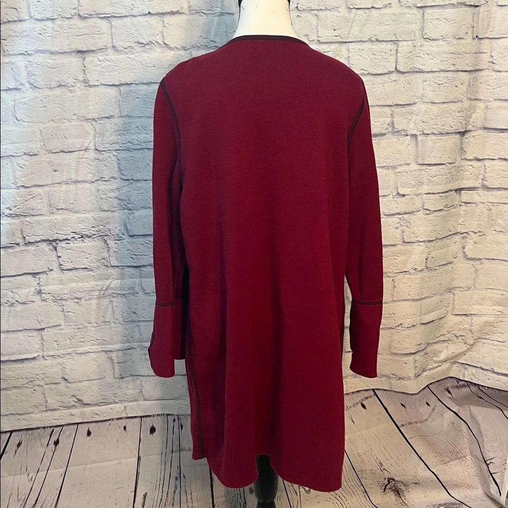 Chico’s Reversible Coat Cardigan Contrast Piping Topper Open Front Chicos 3 XL